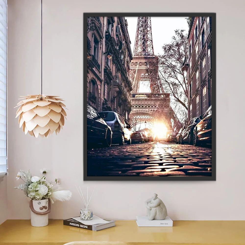 Torre Eiffel y Puesta del Sol Pintar por Números
