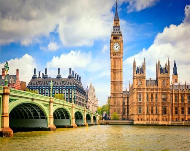 Torres de Catedral y Puente de Westminster Pintar por Números