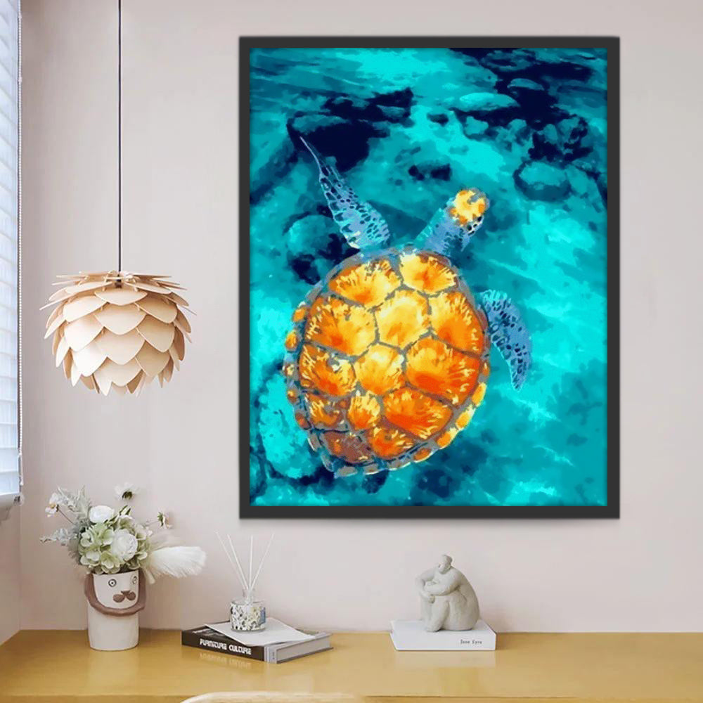 Tortuga de Concha Anaranjada Pintar por Números
