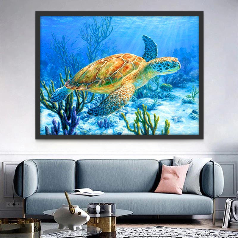 Tortuga Marina Anaranjada Pintar por Números