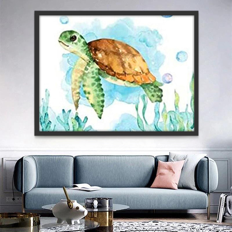 Tortuga Marina y Algas Pintar por Números