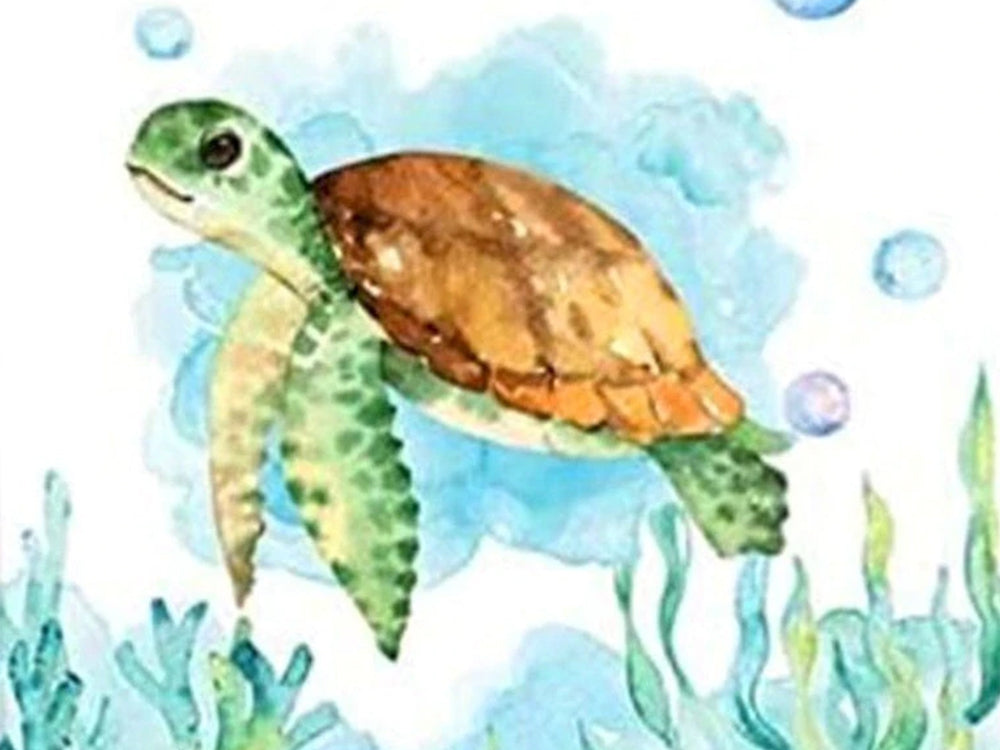 Tortuga Marina y Algas Pintar por Números