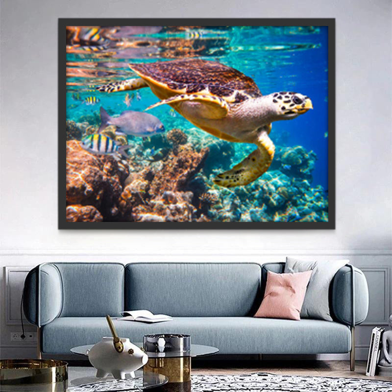 Tortuga Marina y Peces y Corales Pintar por Números