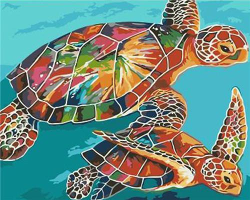 Tortugas Marinas en Color en el Mar Pintar por Números