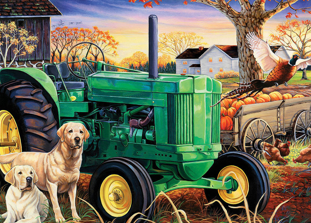 Tractor Verde y Perros en la Granja Pintar por Números