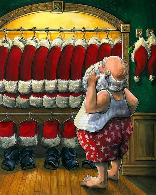 Trajes Mismos de Papá Noel en el Armario Pintar por Números