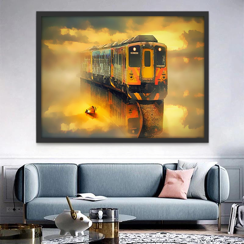 Tren Conduciendo en el Cielo Pintar por Números