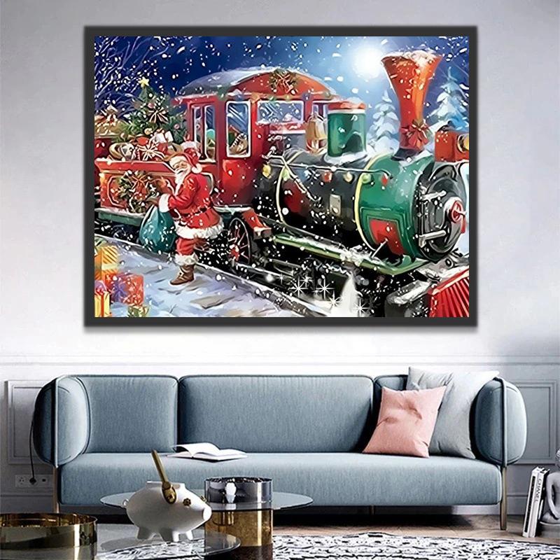 Tren Lleno de Regalos de Navidad Pintar por Números