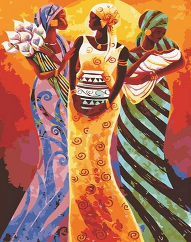 Tres Mujeres Abstractas Pintar por Números