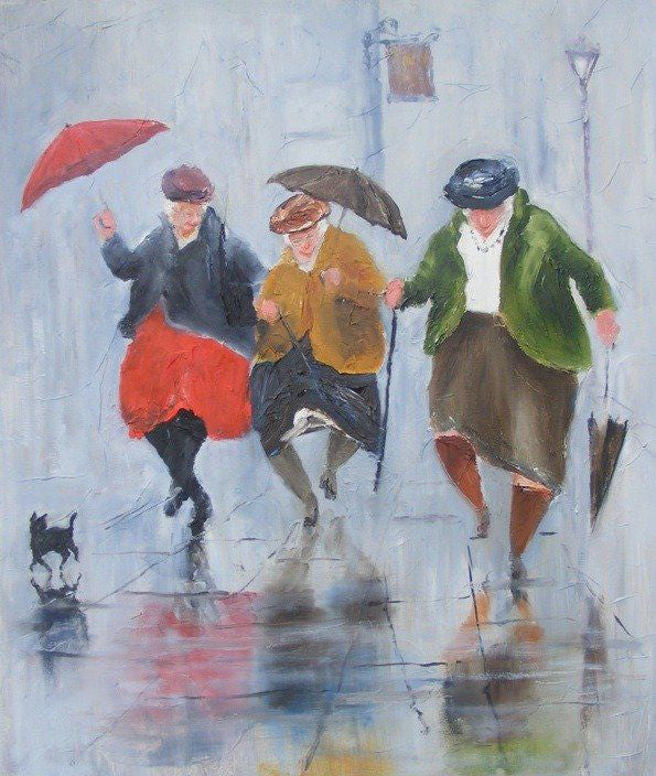 Tres Mujeres en la Calle Pintar por Números