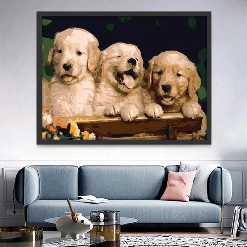 Tres Perritos Adorables Pintar por Números