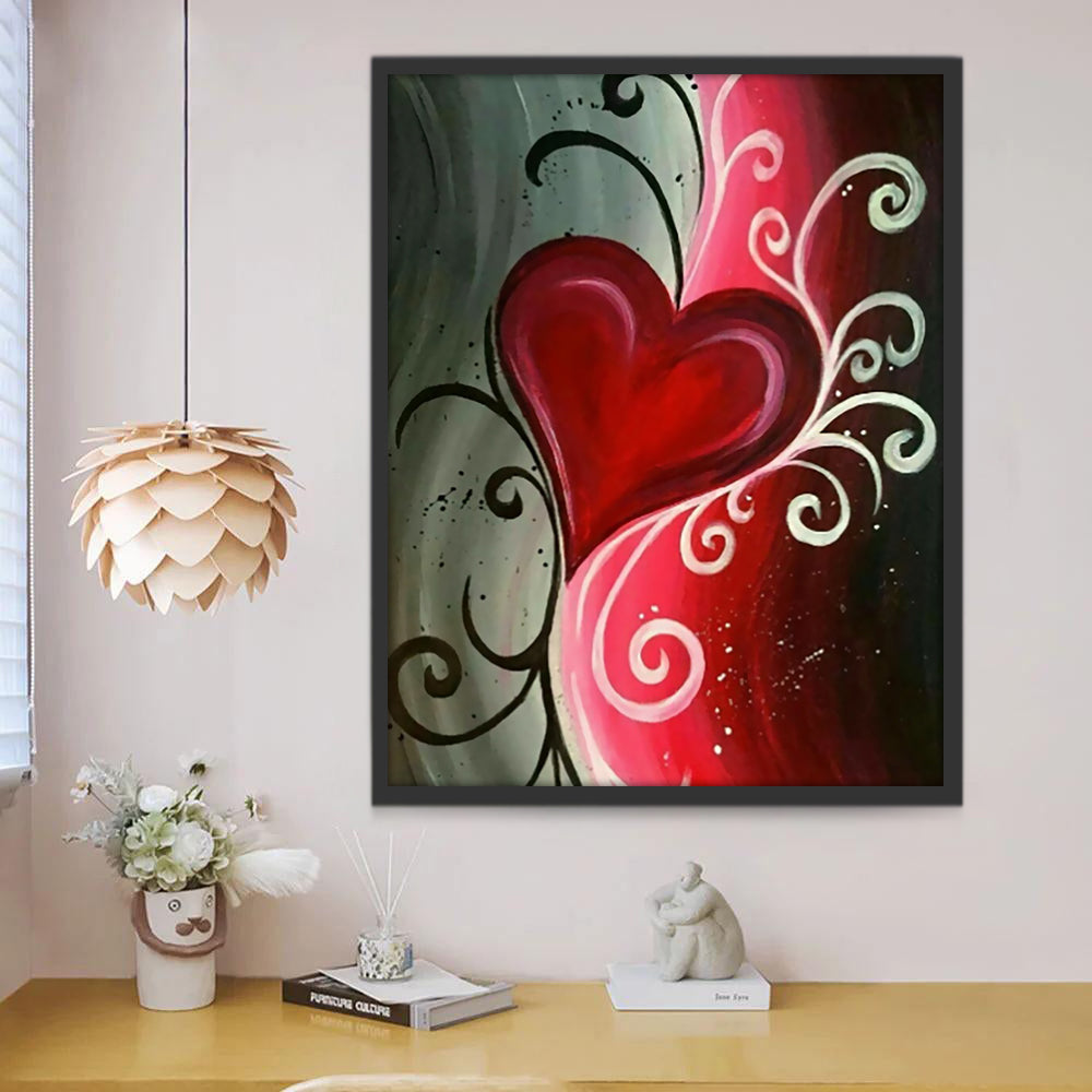 Un Corazón Rojo Pintar por Números