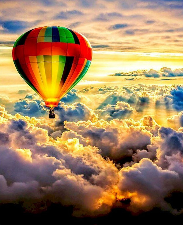Un Globo Aerostático sobre Nubes Pintar por Números
