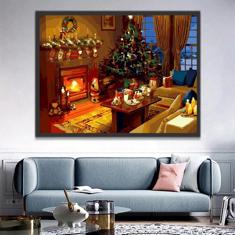 Un Hogar Hermoso en Navidad Pintar por Números
