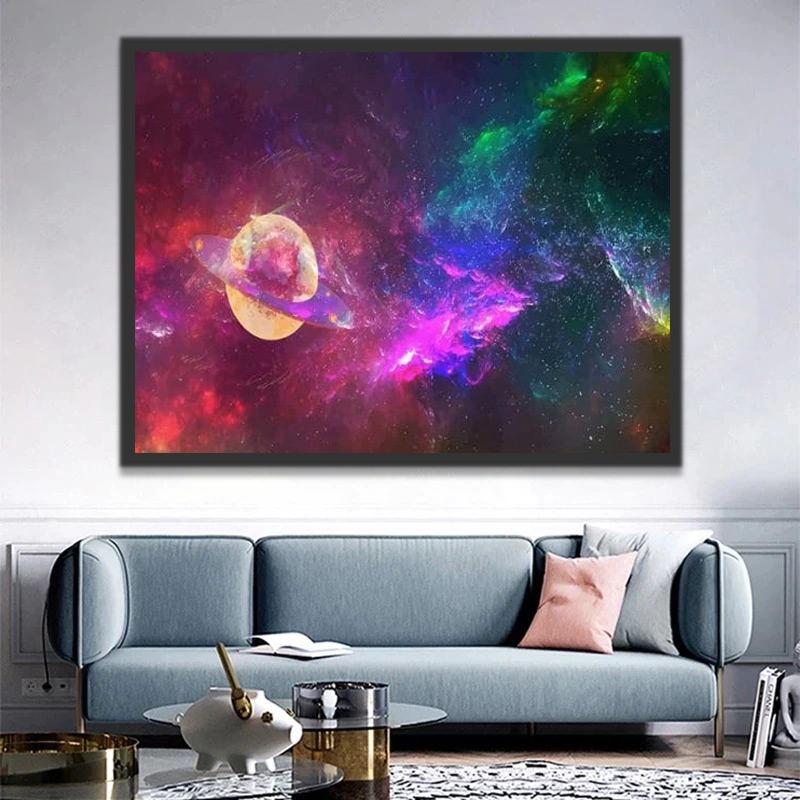 Un Planeta y Nube de Gas Nebulosa Pintar por Números