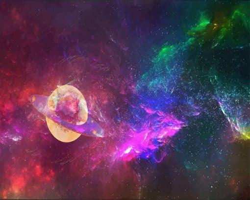 Un Planeta y Nube de Gas Nebulosa Pintar por Números