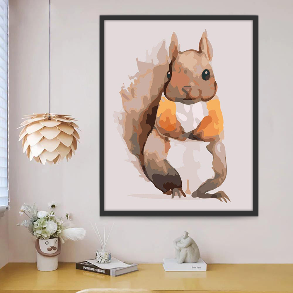 Una Ardilla Linda de Pie Pintar por Números