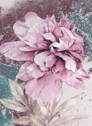 Una Flor Morada Floreciente y Hojas Doradas Pintar por Números
