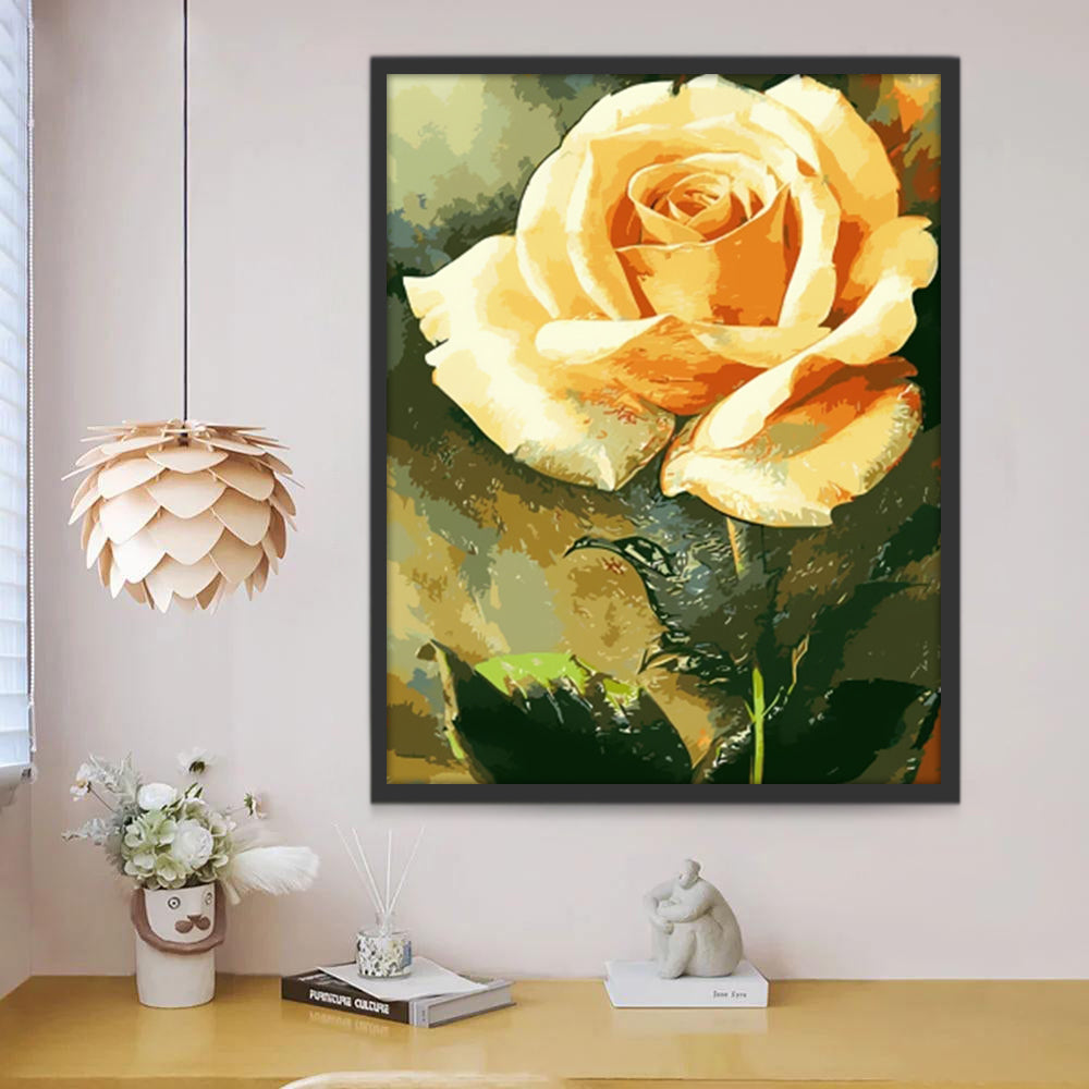 Una Rosa Amarilla Hermosa Pintar por Números