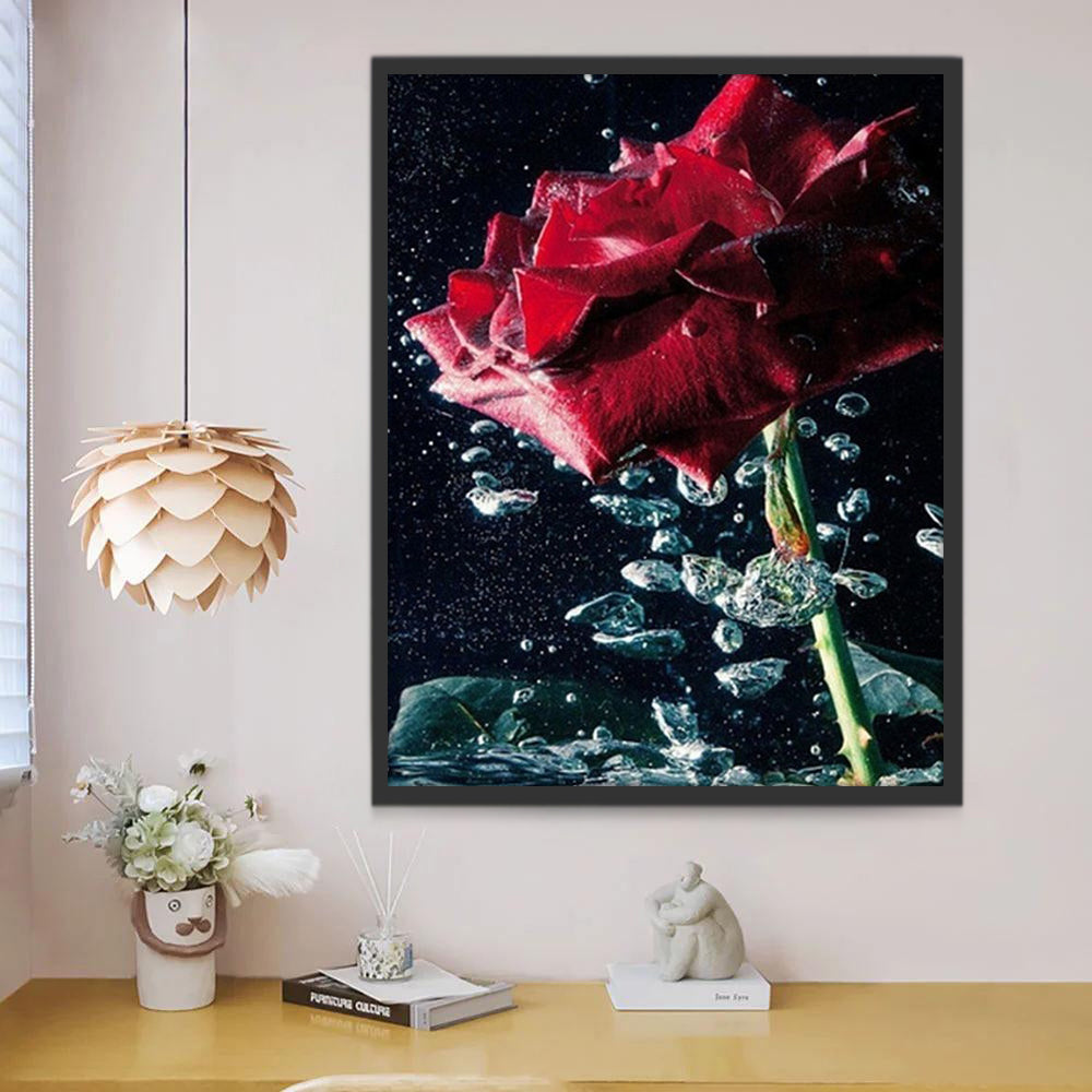 Una Rosa Roja en el Agua Pintar por Números
