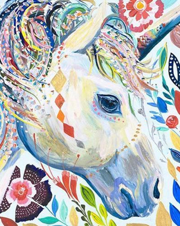 Unicornio Blanco con Melena Colorida Pintar por Números Niños
