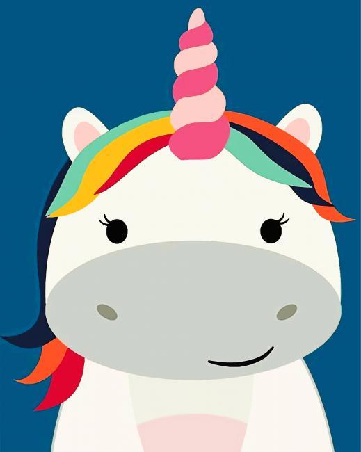 Unicornio Lindo de Cuerno Rosado Pintar por Números Niños