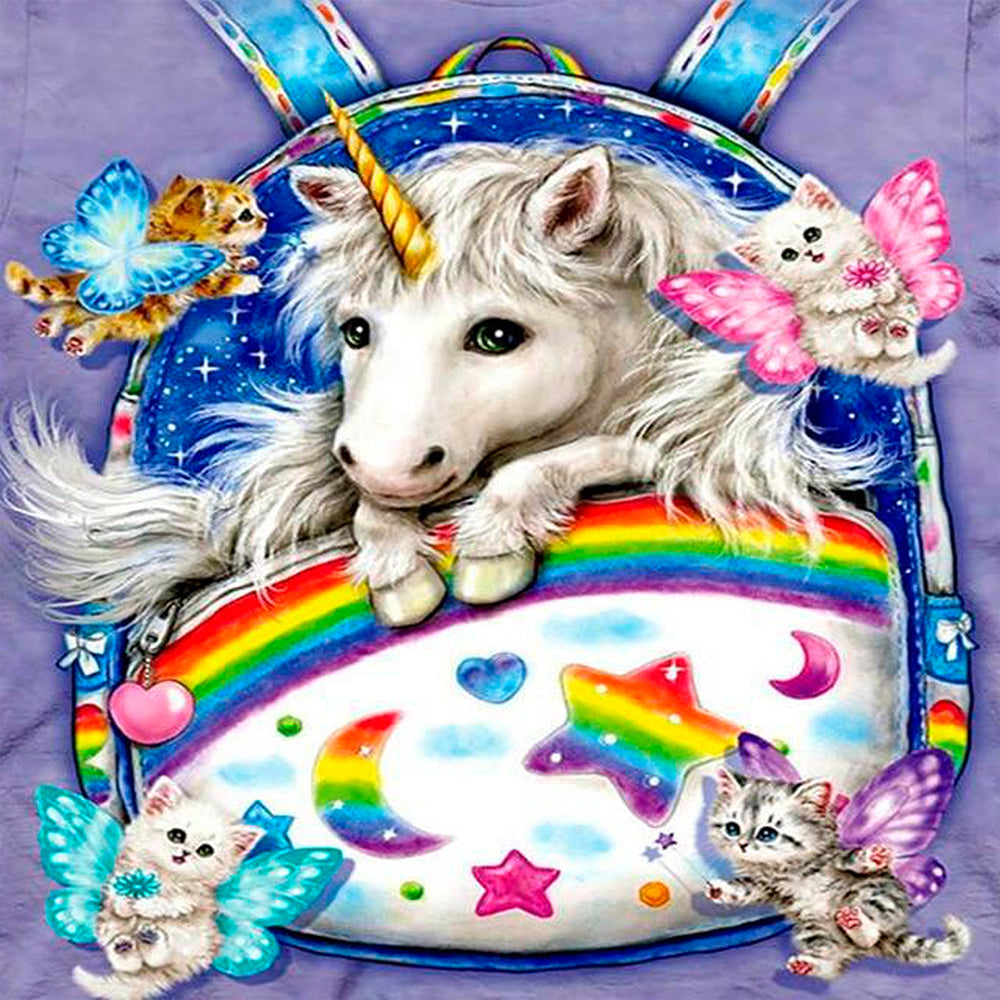 Unicornio Rodeado de Gatitos con Alas de Mariposas Pintar por Números