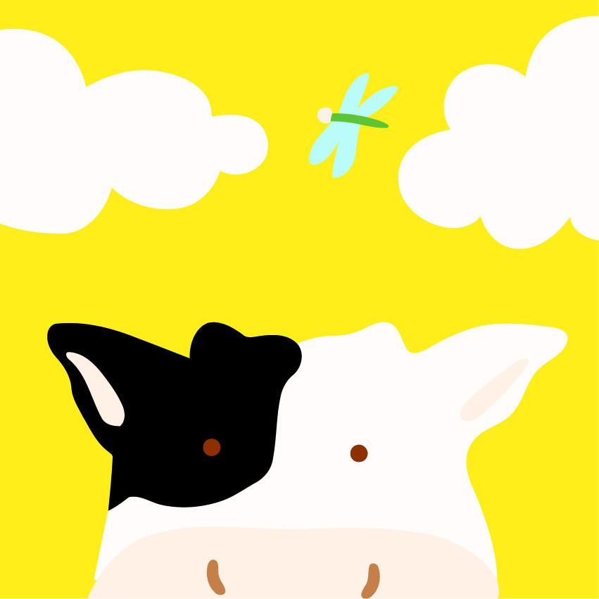 Vaca Adorable de Dibujos Animados Pintar por Números Niños