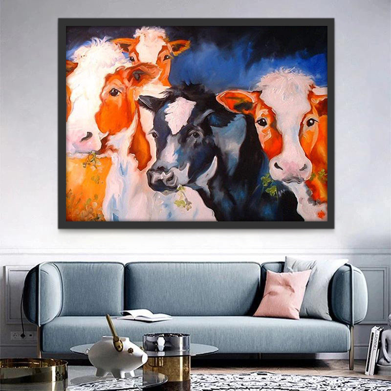 Vacas Lecheras Comiendo Hierba Pintar por Números