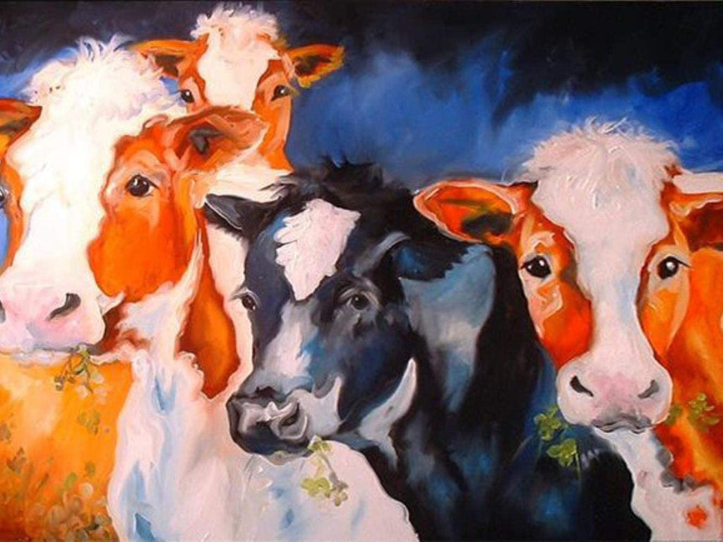 Vacas Lecheras Comiendo Hierba Pintar por Números