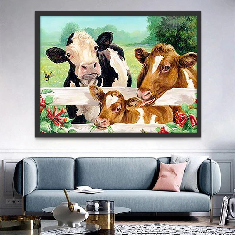 Vacas Lecheras en la Valla Pintar por Números