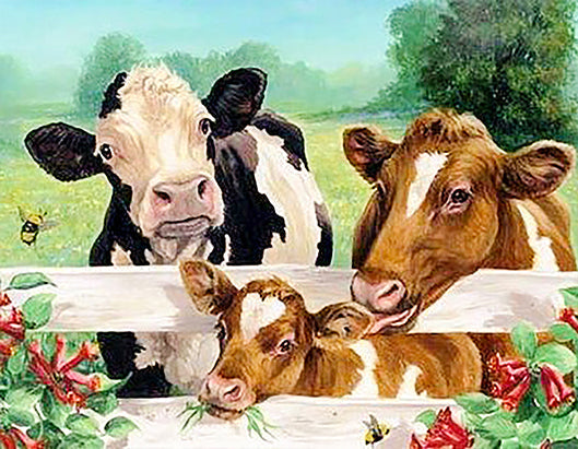 Vacas Lecheras en la Valla Pintar por Números