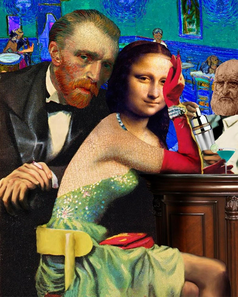 Van Gogh y Mona Lisa en la Cafetería Pintar por Números