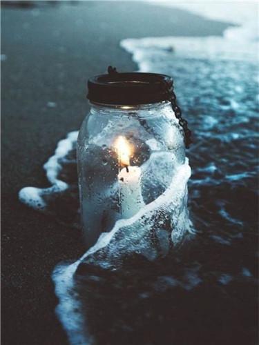 Vela en Botella sobre Playa con Olas Pintar por Números