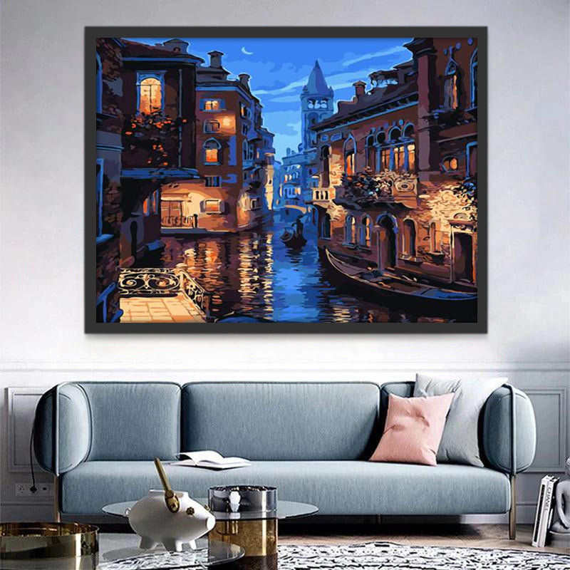 Venecia en la Noche de la Luna Pintar por Números
