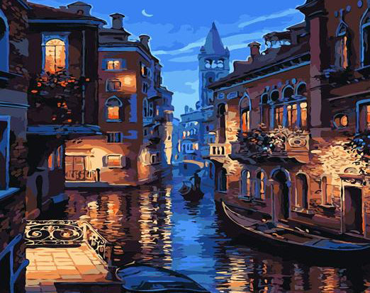 Venecia en la Noche de la Luna Pintar por Números