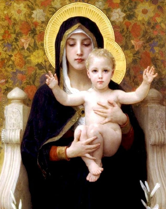 Virgen María Abrazando el Niño Jesús Pintar por Números