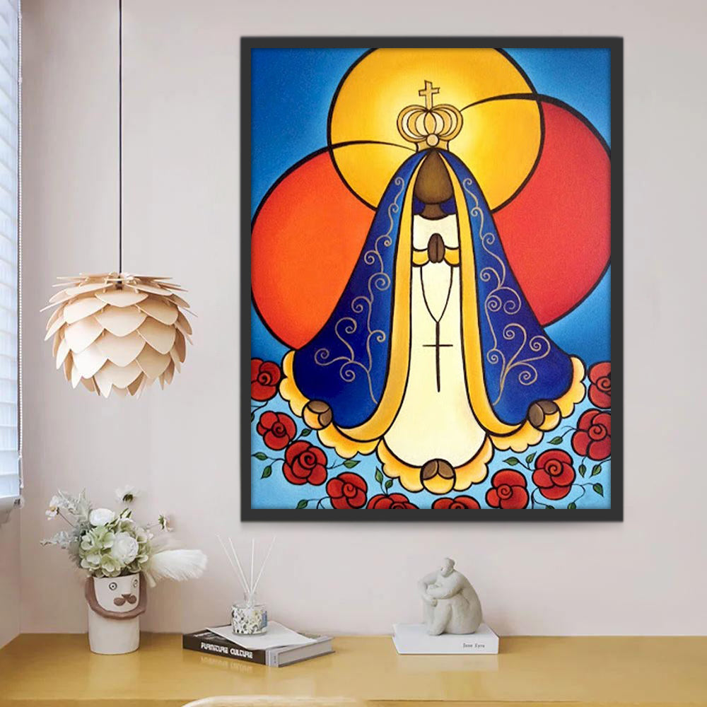 Virgen Orando con la Cruz Pintar por Números