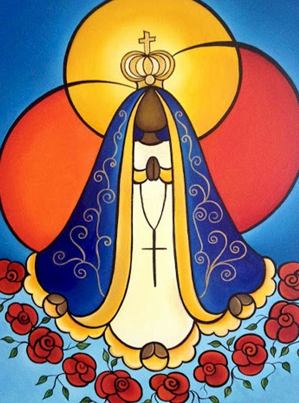 Virgen Orando con la Cruz Pintar por Números