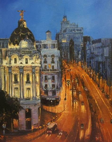 Vista Aérea de Paisaje Urbano en la Noche Pintar por Números
